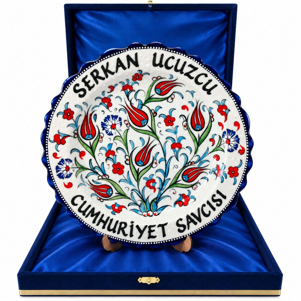 Cumhuriyet Savcısı İçin Özel Tasarım Çini Tabak 30 cm