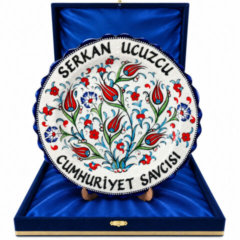 Cumhuriyet Savcısı İçin Özel Tasarım Çini Tabak 30 cm