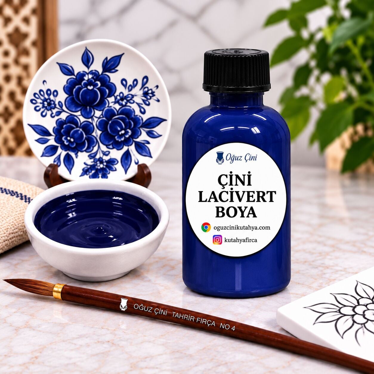 Lacivert Çini Hazır Boyası - Kütahya çini boyası ve sırçası