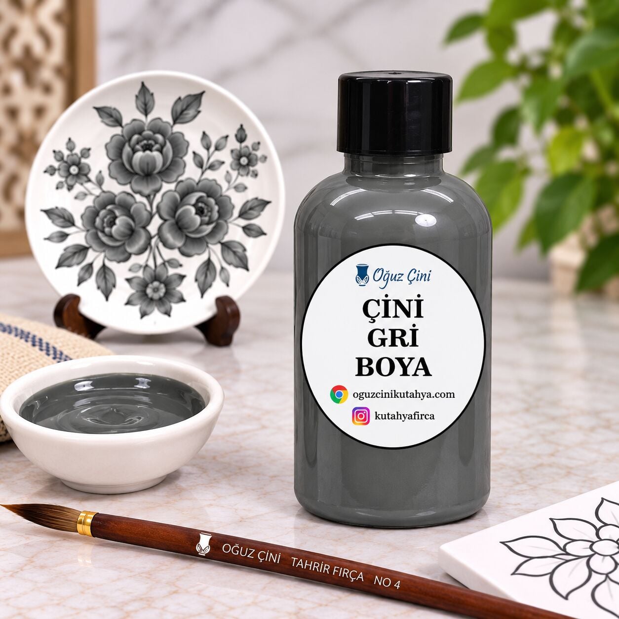 Gri Çini Hazır Boyası - Kütahya çini boyası ve sırçası