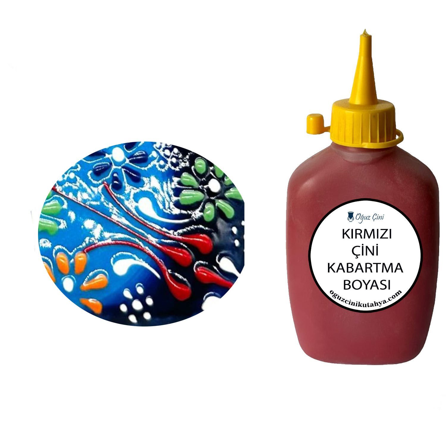 Kırmızı Çini Kabartma Boyası