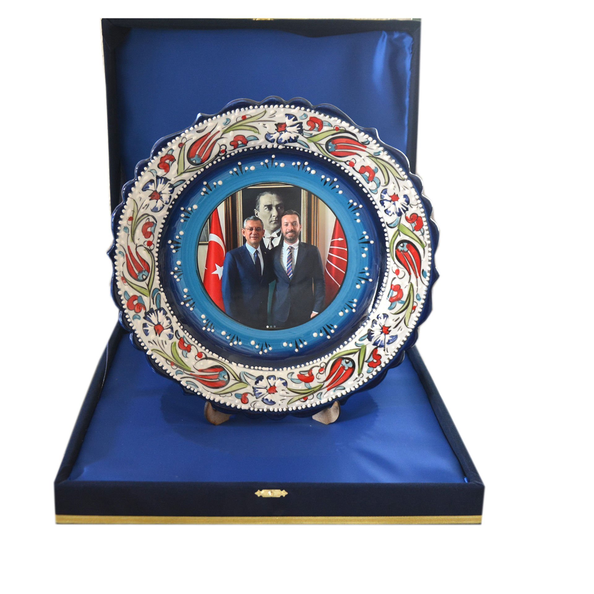 Kütahya Özel Baskılı Seramik Çini Logolu Promosyon Tabak 30cm