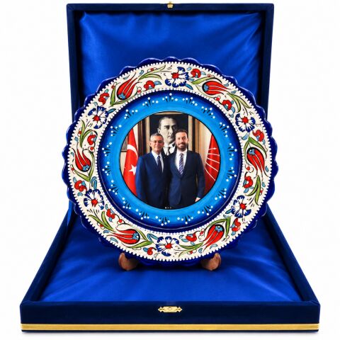 Resmî Kurum ve Protokol İçin Özel Tasarım 30 cm Çini Tabak