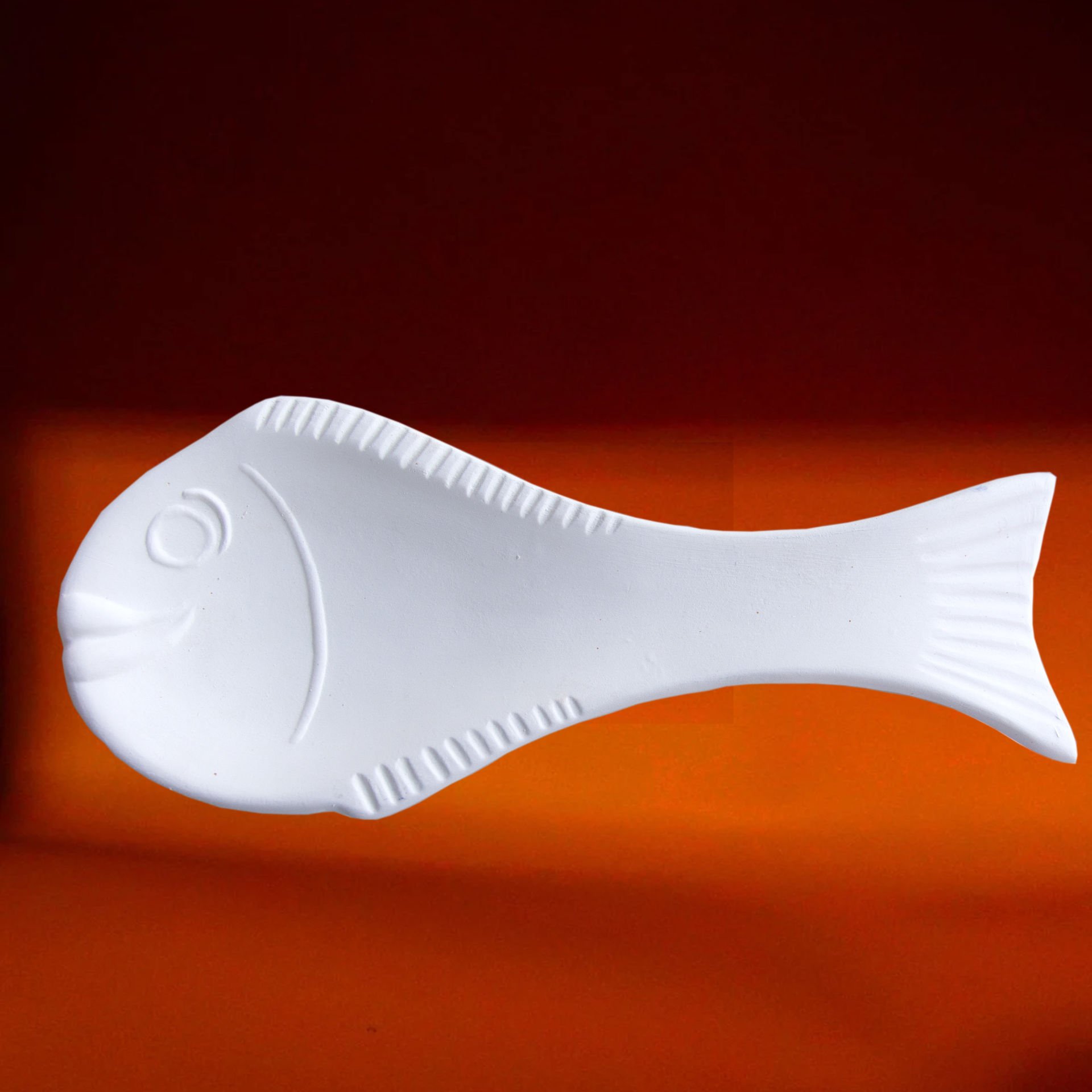 Kaşıklık Çini Bisküvi Balık  Kabartmalı Ham