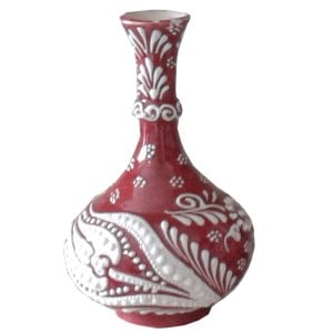 Oğuz Çini  20 CM KIRMIZI VAZO