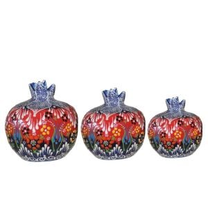 Oğuz Çini  ÜÇLÜ NAR SETİ KIRMIZI