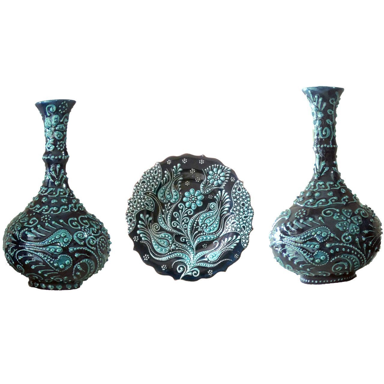 Oğuz Çini  TABAKLI VAZO SETİ