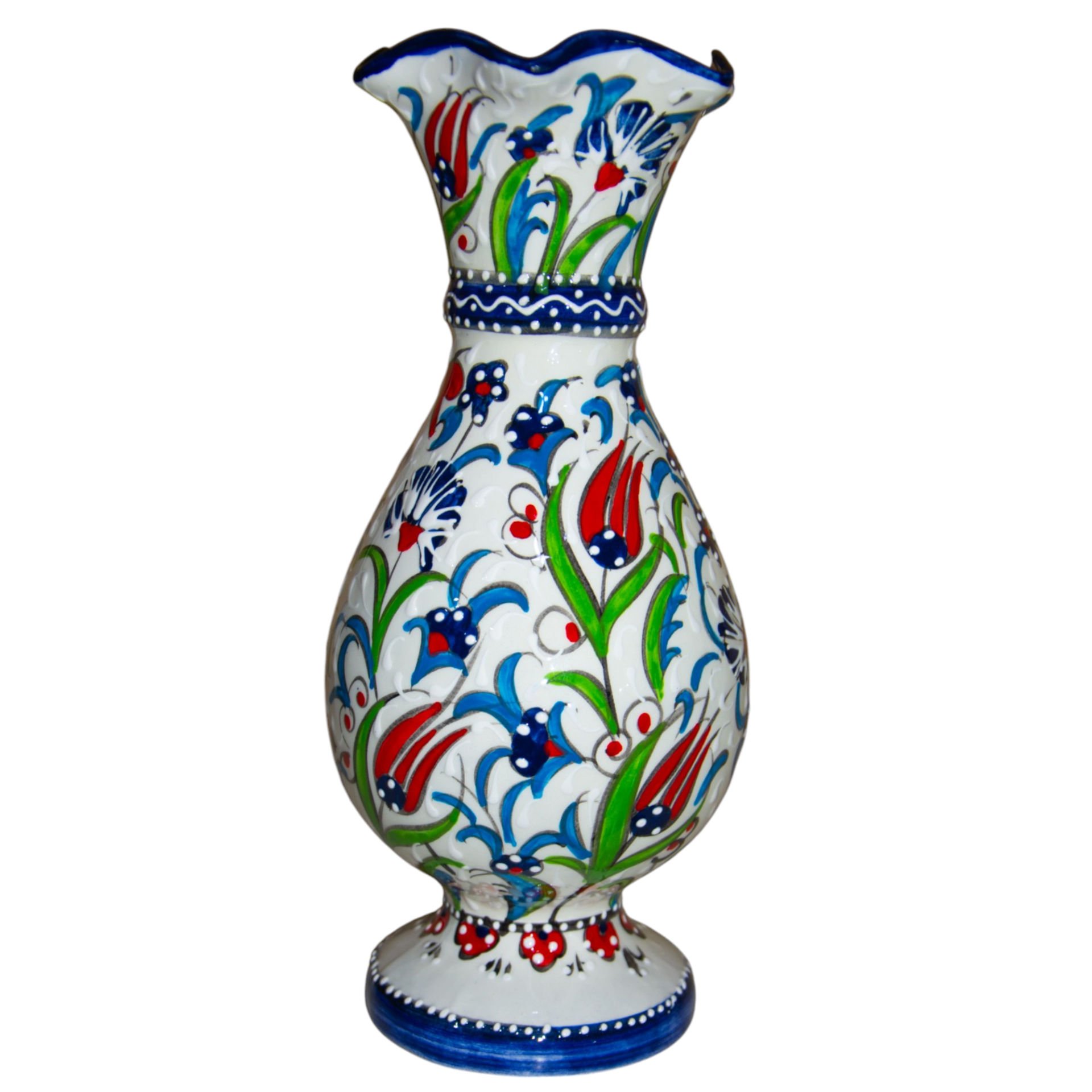 30cm Sümbül  El Dekoru Samur Vazo LACİVERT