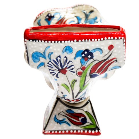 Modern Şık Dekoratif Seramik Ev Süsü 24 cm Gramafon KIRMIZI