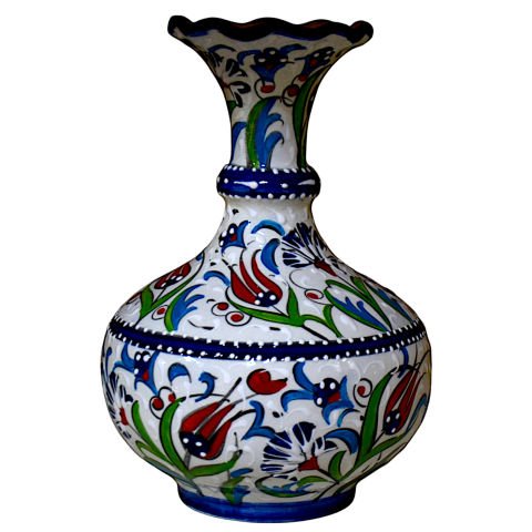 Dekoratif Ev Süsü Şık Modern 25 cm Geniş vazo LACİVERT