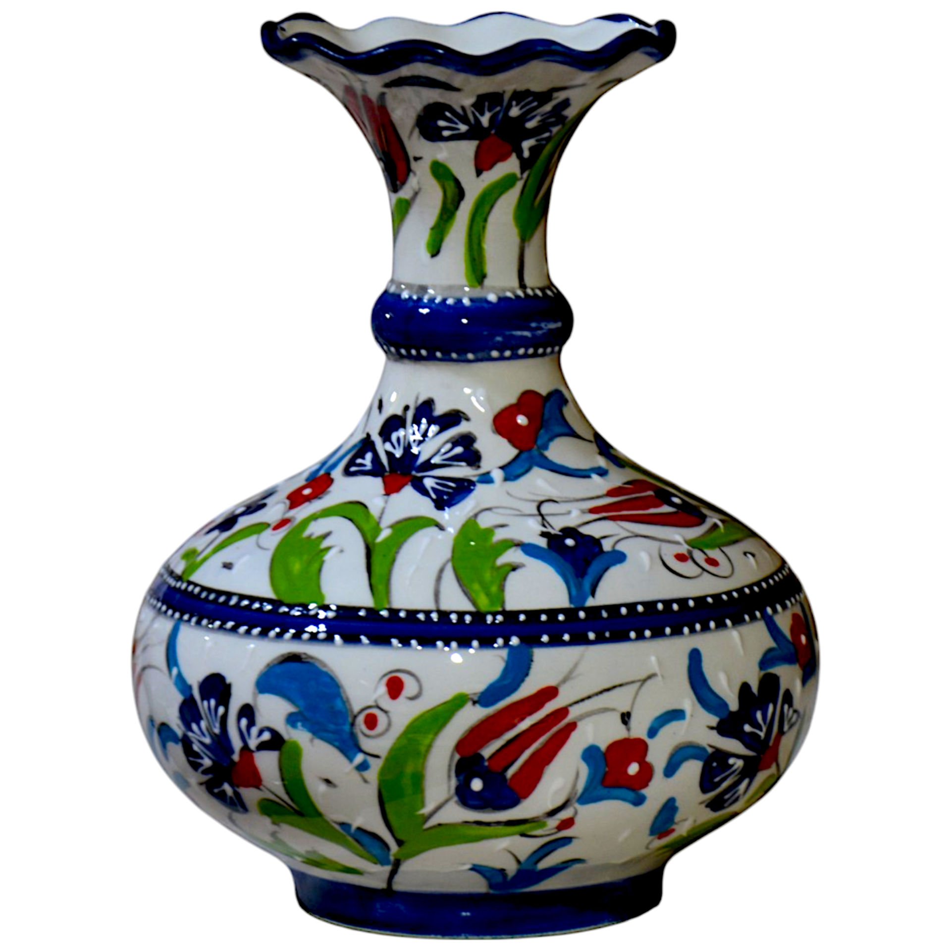 Dekoratif Ev Süsü Şık Modern 20 cm Geniş vazo LACİVERT