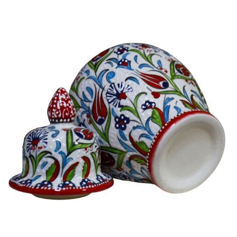 30 cm Hediyelik  Sehpa Konsol Süsü Kırmızı Samur Şah Küp