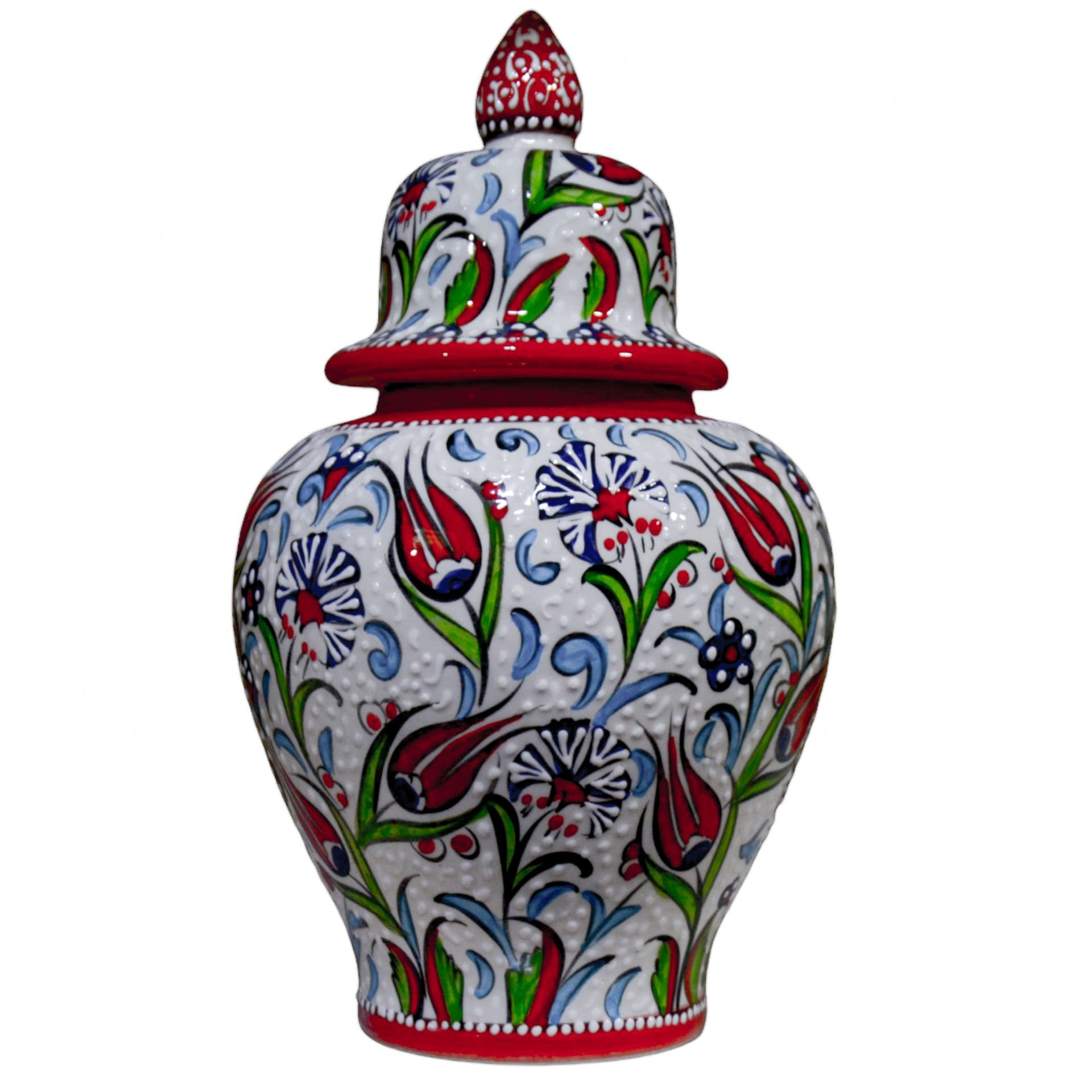 30 cm Hediyelik  Sehpa Konsol Süsü Kırmızı Samur Şah Küp