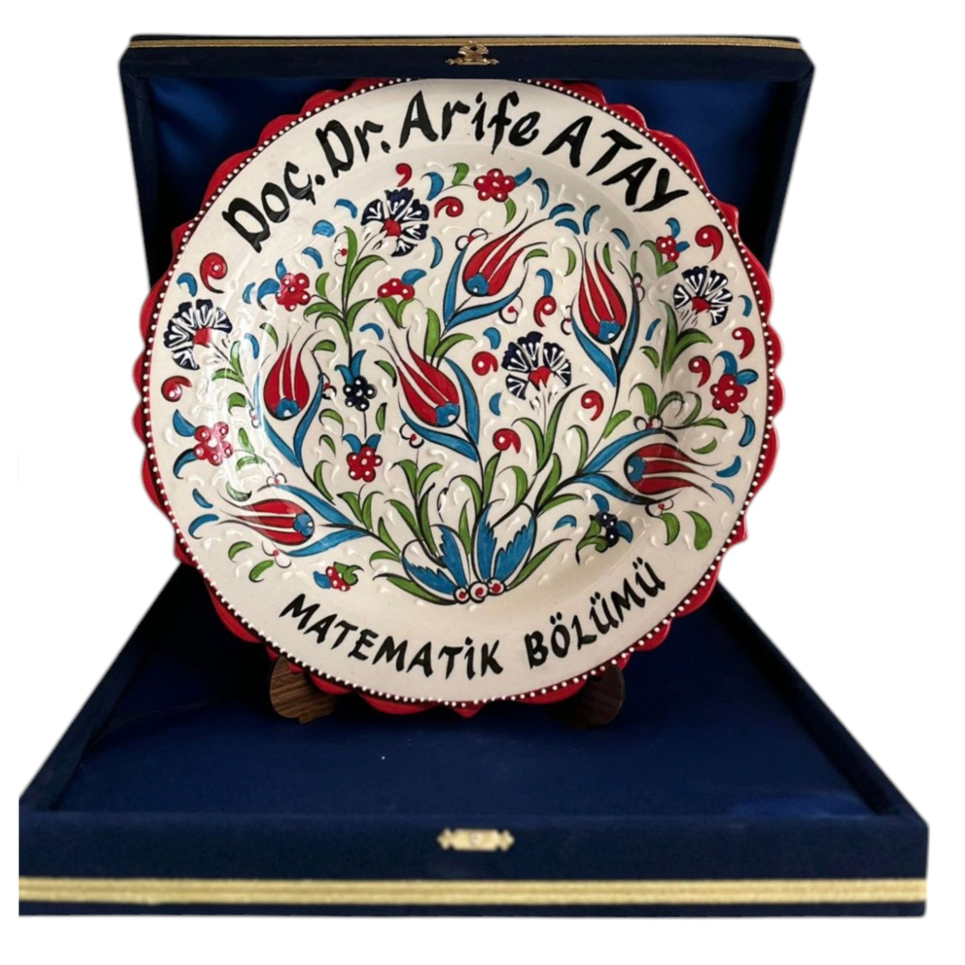 30cm İsim Yazılı Hediyelik Özel  Çini El Dekoru Tabak