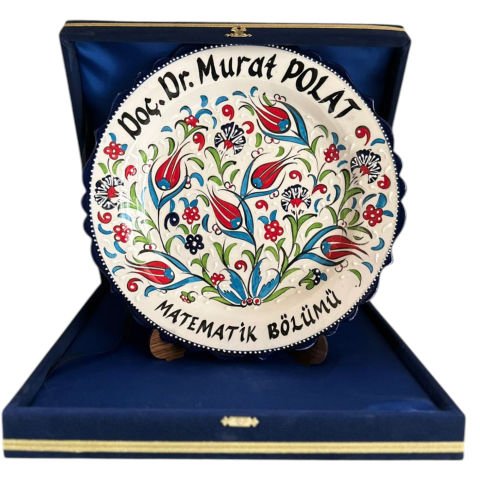 30cm İsim Yazılı Hediyelik Özel  Çini El Dekoru Tabak LACİVERT