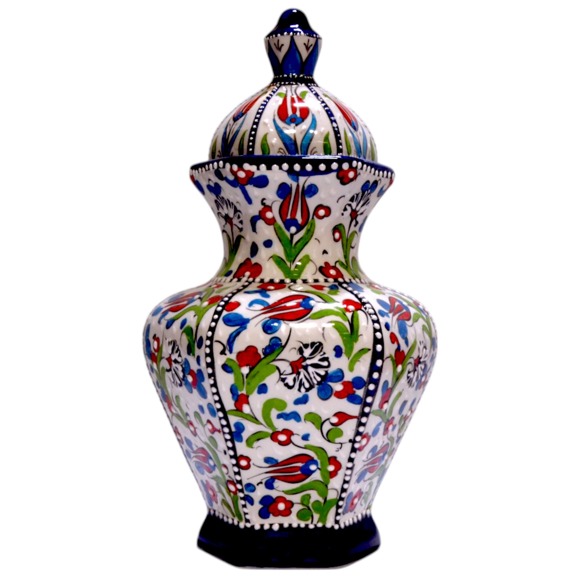 Oğuz Çini Dekoratif Şık Modern Seramik  Altıgen Küp LACİVERT