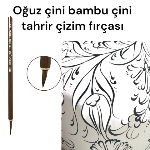 Oğuz Çini Kurt Kılı 4 No Tahrir Samur Çizim Bambu Fırça