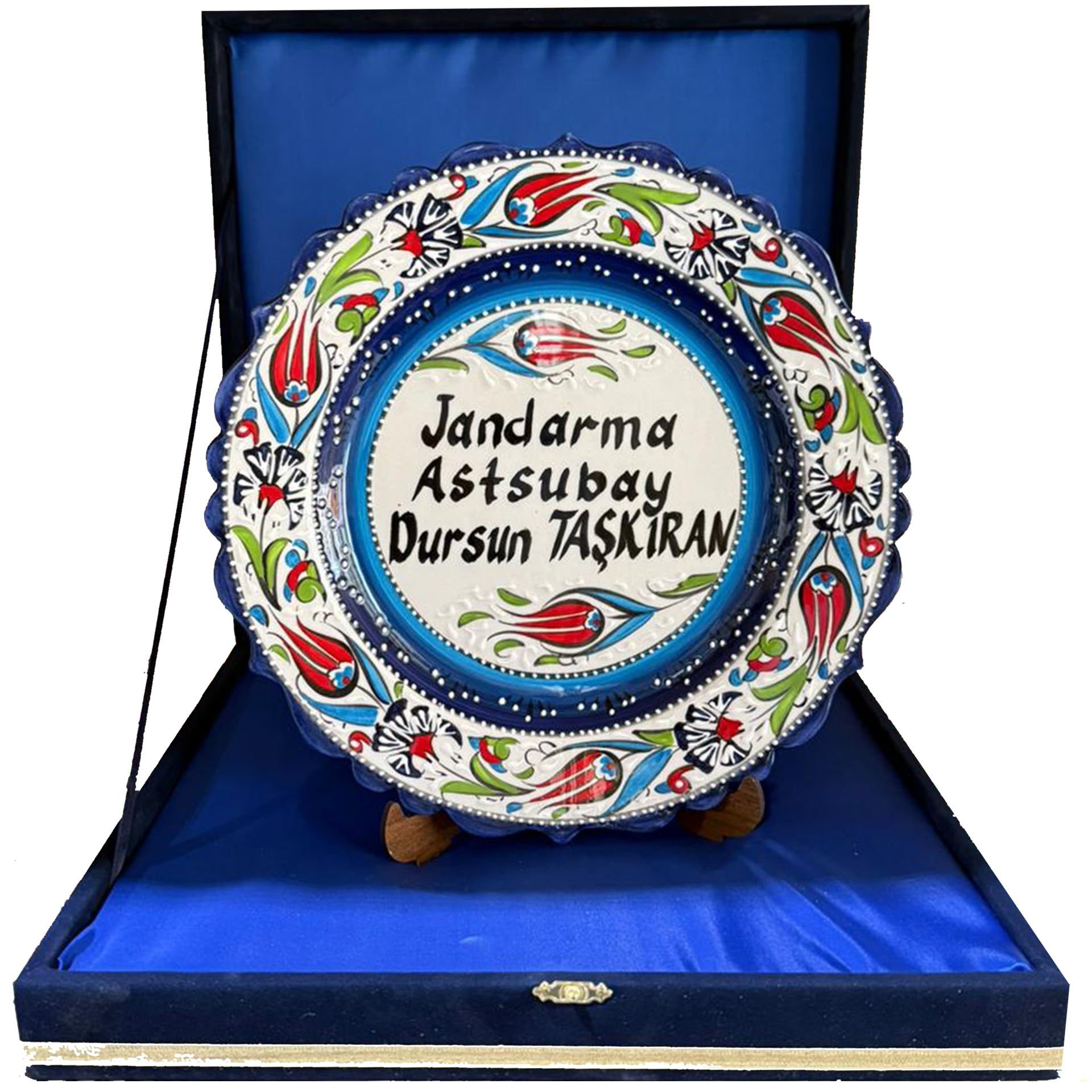 Seramik Tabak Ortasına El Yazısı İle Yazılı Tabak