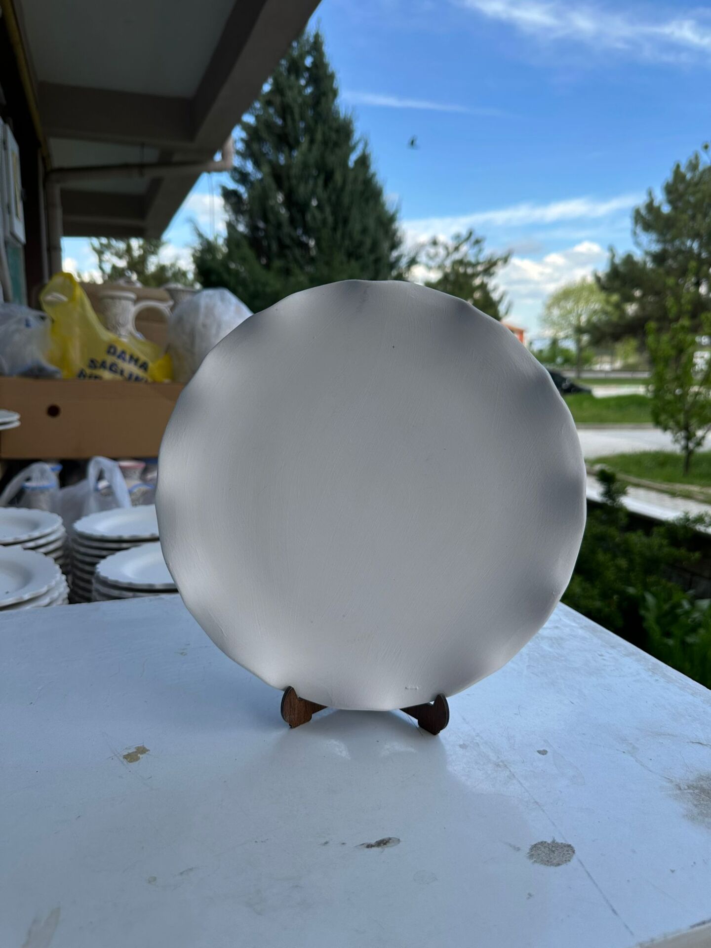 Oğuz Çini 18CM Fırfırlı Çini Bisküvi Tabak