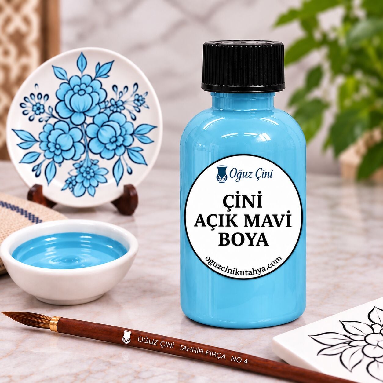 Açık Mavi Çini Boyası Sıraltı - Kütahya çini boyası ve sırçası