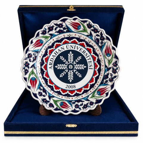 30 cm Üniversite Logolu Kurumsal Çini Tabak