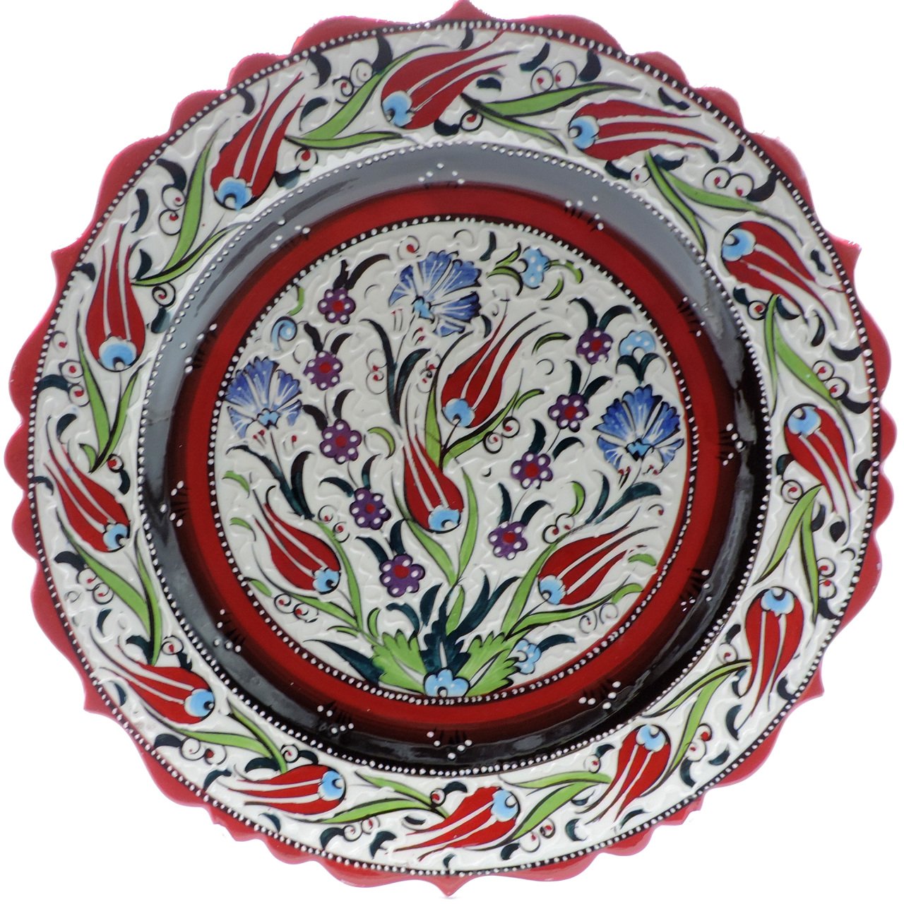 Hediyelik Duvar Tabağı Kırmızı Siyah 30cm