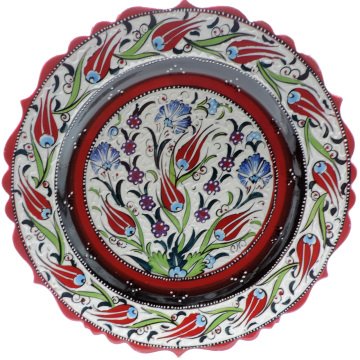 Hediyelik Duvar Tabağı Kırmızı Siyah 30cm