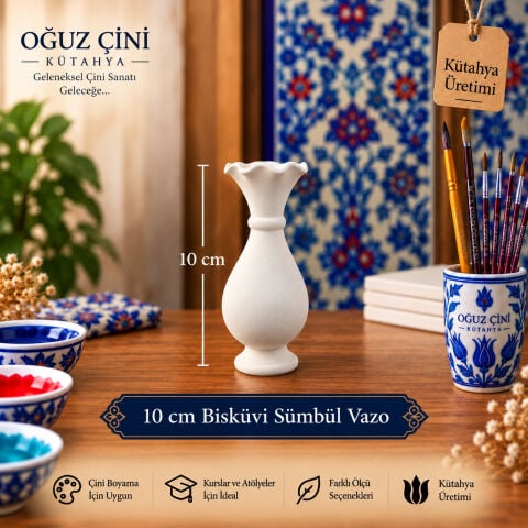 10 cm Çini Bisküvi Sümbül Vazo