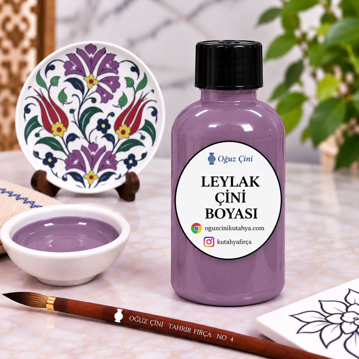 Leylak Çini Boyası Sıraltı - Kütahya çini boyası ve sırçası
