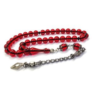 Küre Kesim Kırmızı Renk Ateş Kehribar Tesbih