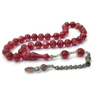 Küre Kesim Vişne Rengi Ateş Kehribar Tesbih