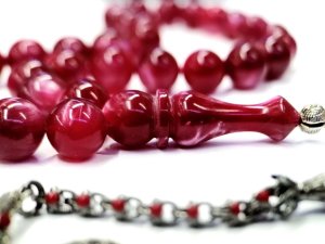 Küre Kesim Vişne Rengi Ateş Kehribar Tesbih