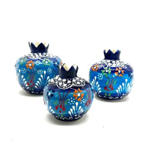 Açık Mavi Lacivert Dantel Çini Nar Takımı