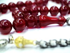 Küre Kesim Bordo Renk Ateş Kehribar Tesbih