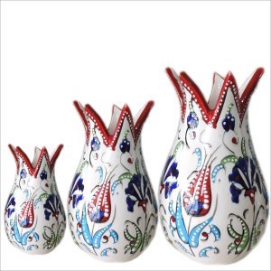 Kırmızı Renkli Çini Lale Takımı