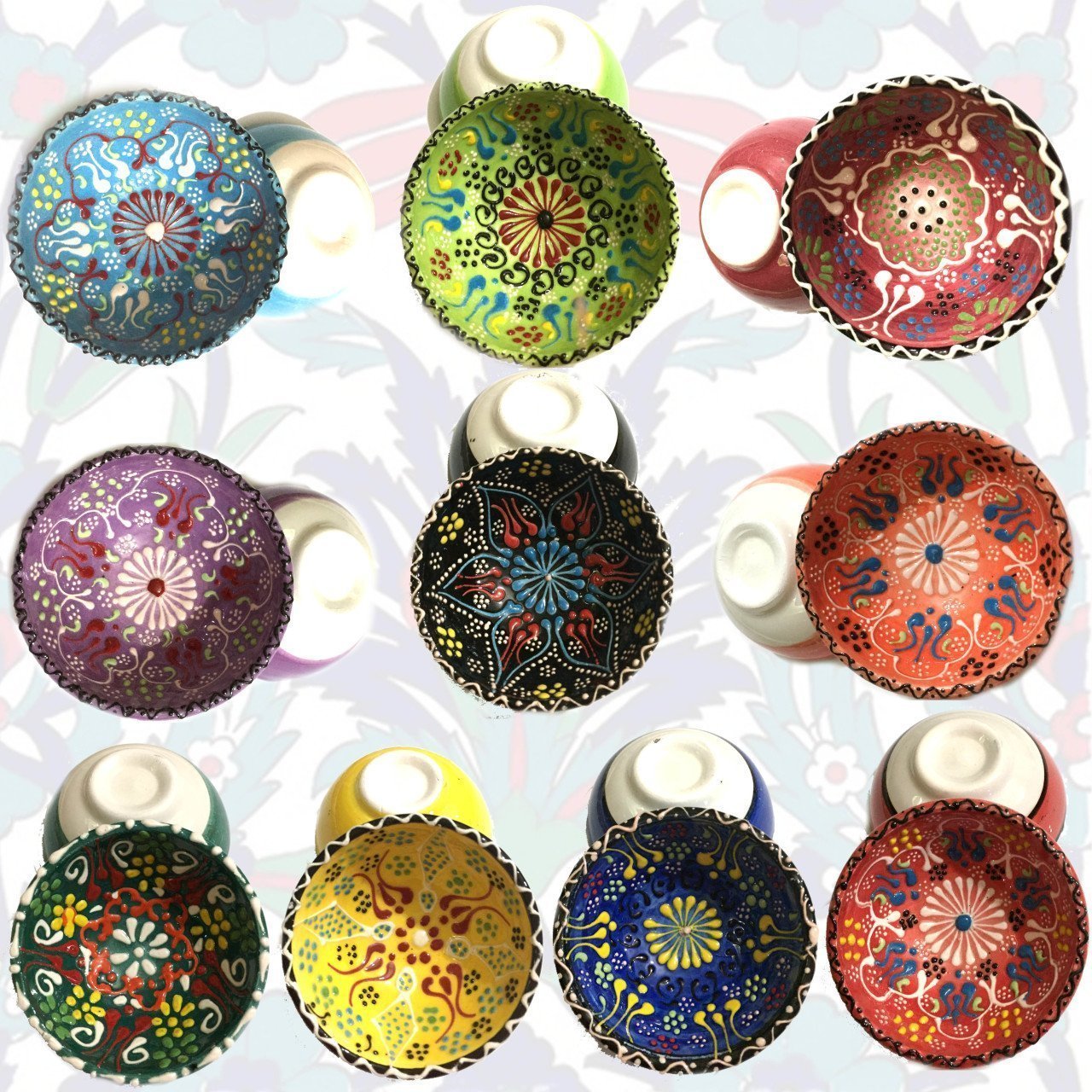 8cm Renkli Çini Kase 100 TANE