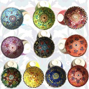 8cm Renkli Çini Kase 100 TANE