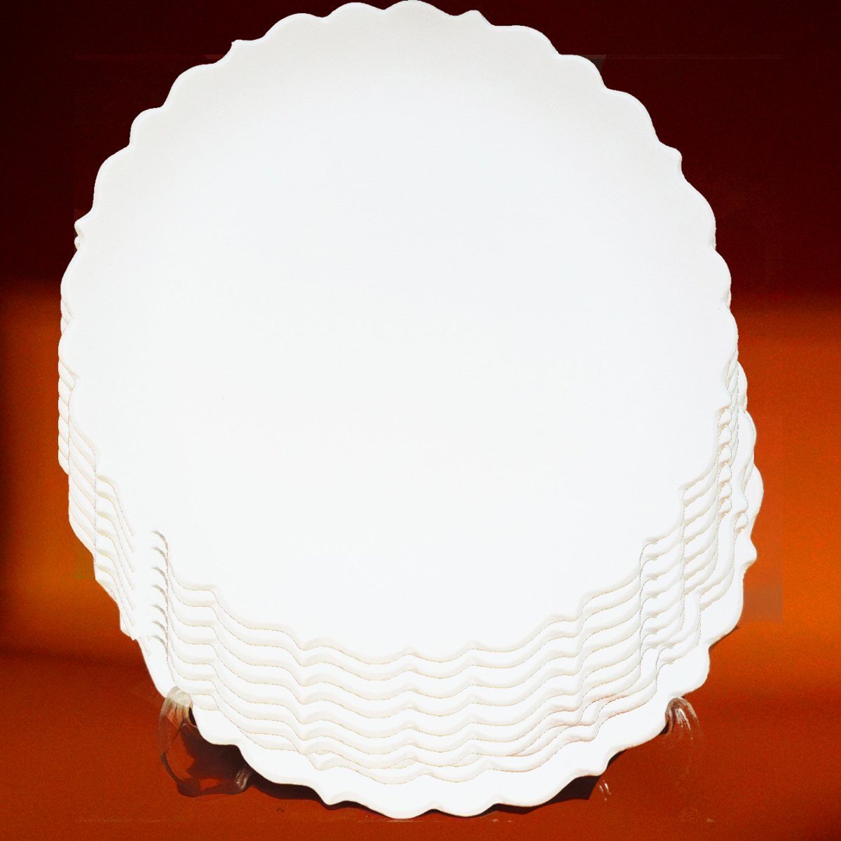 10 lu 18cm Bisküvi Düz Rölyefli Tabak