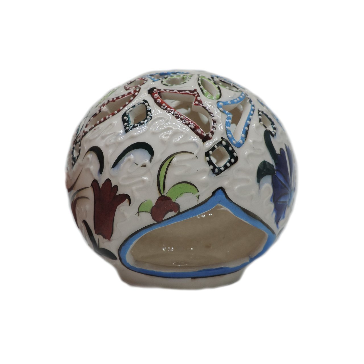 Oğuz Çini 12 cm Samur Oymalı Mumluk