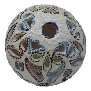 Oğuz Çini 12 cm Samur Oymalı Mumluk