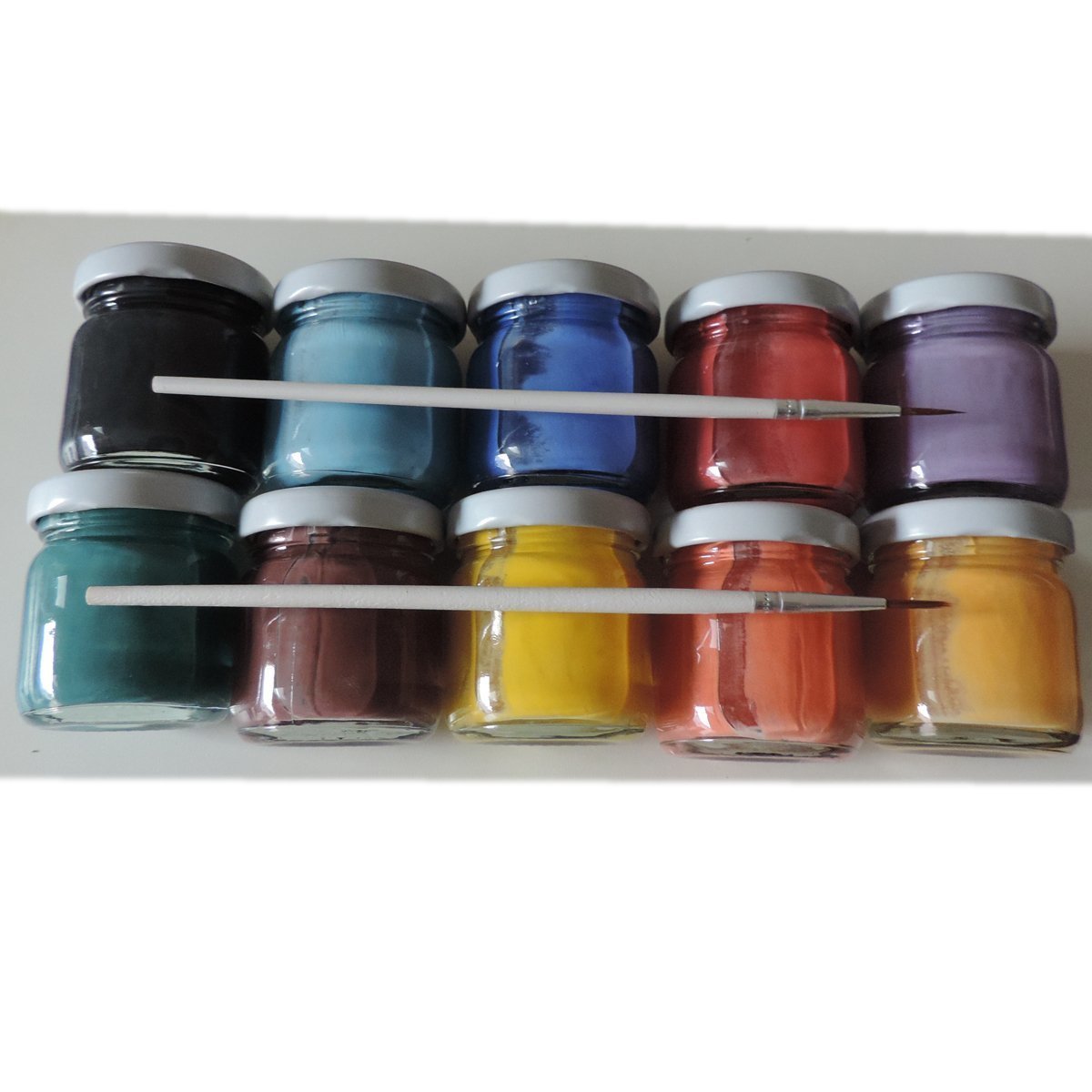 2 Tane Samur Fırça Hediyeli 10 Lu Çini Boyası Seti