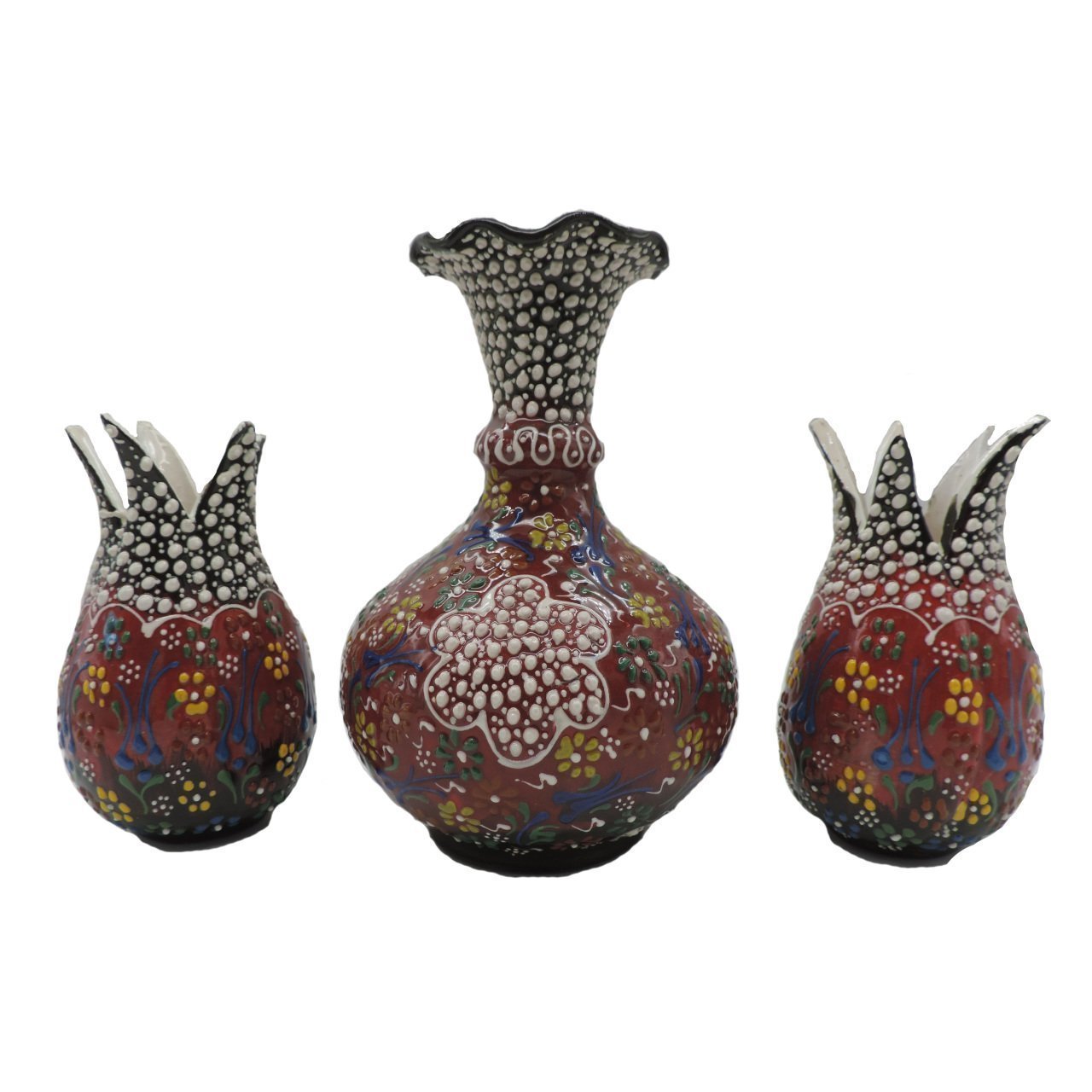 Oğuz Çini Dantel Vazo Lale Seti