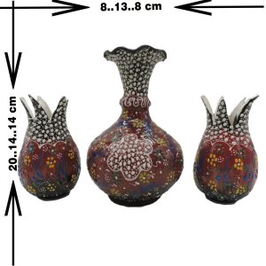 Oğuz Çini Dantel Vazo Lale Seti