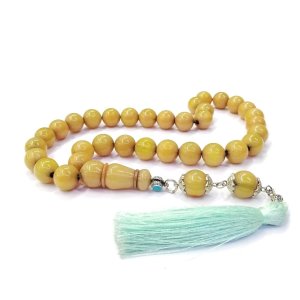 Dev Boy Osmanlı İp Püsküllü Sıkma Kehribar Ağa Tesbihi