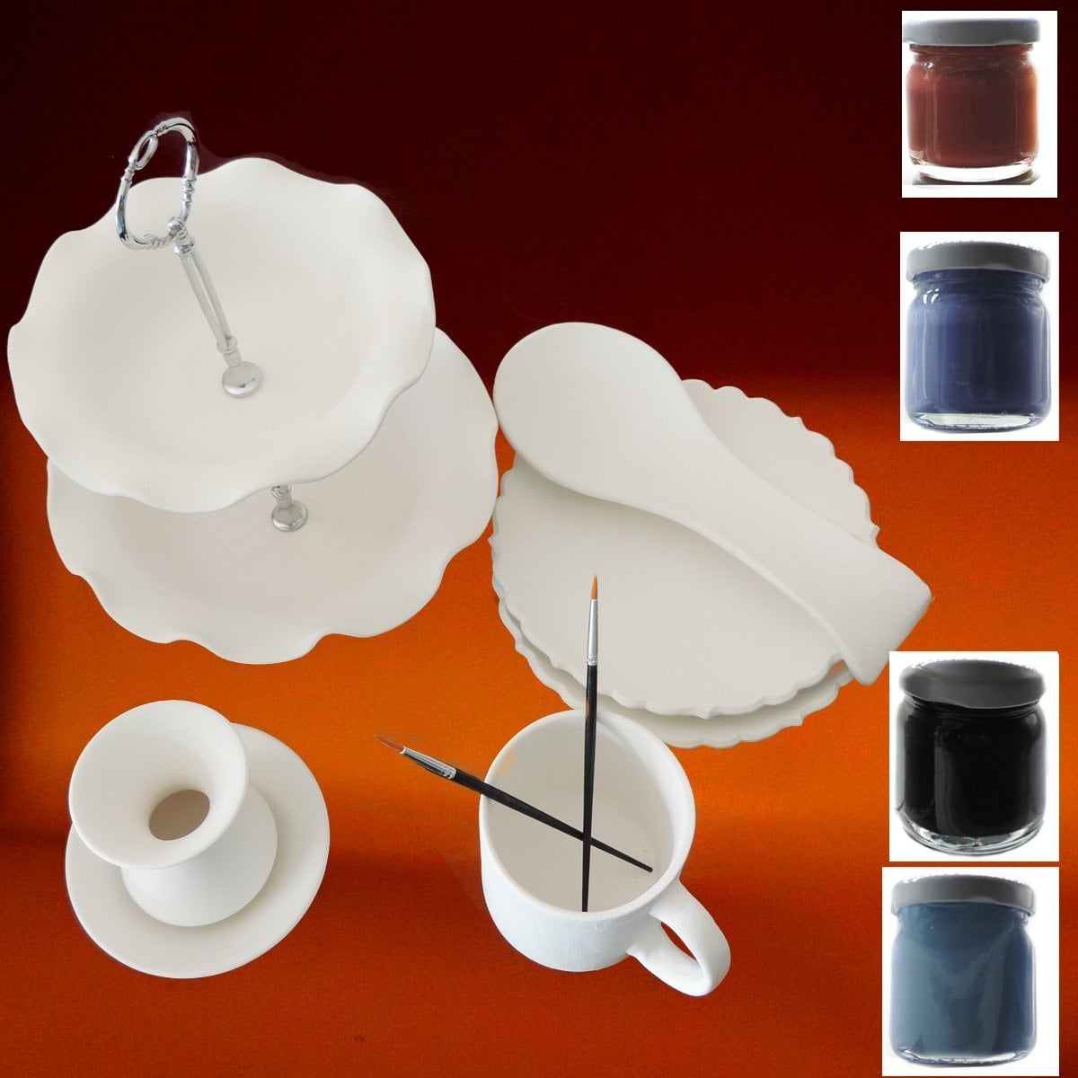 Bisküvi Katlı Şekerlik Tabak Başlangıç Seti