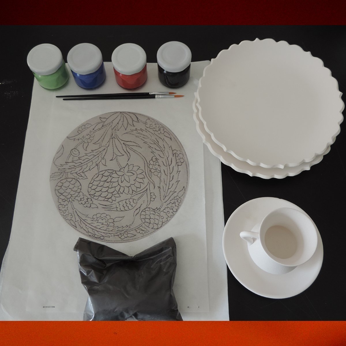 Hazır Çini Desenli Başlangıç Boyama Seti