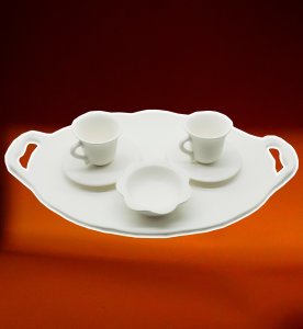 Bisküvi Kulplu Tepsi 2 Tabakalı Fincan