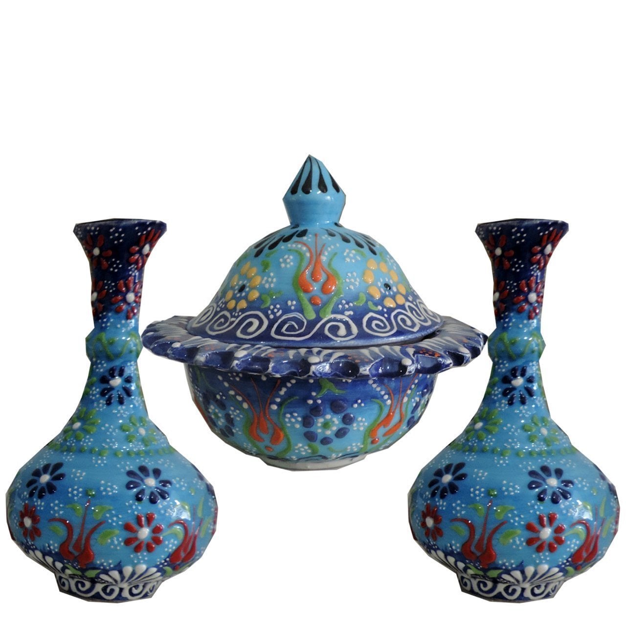 Oğuz Çini Sehpa Süsü Şekerlik Takımı