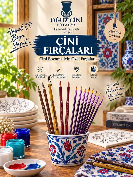 Çini fırçaları – Kütahya üretimi çini boyama fırçaları