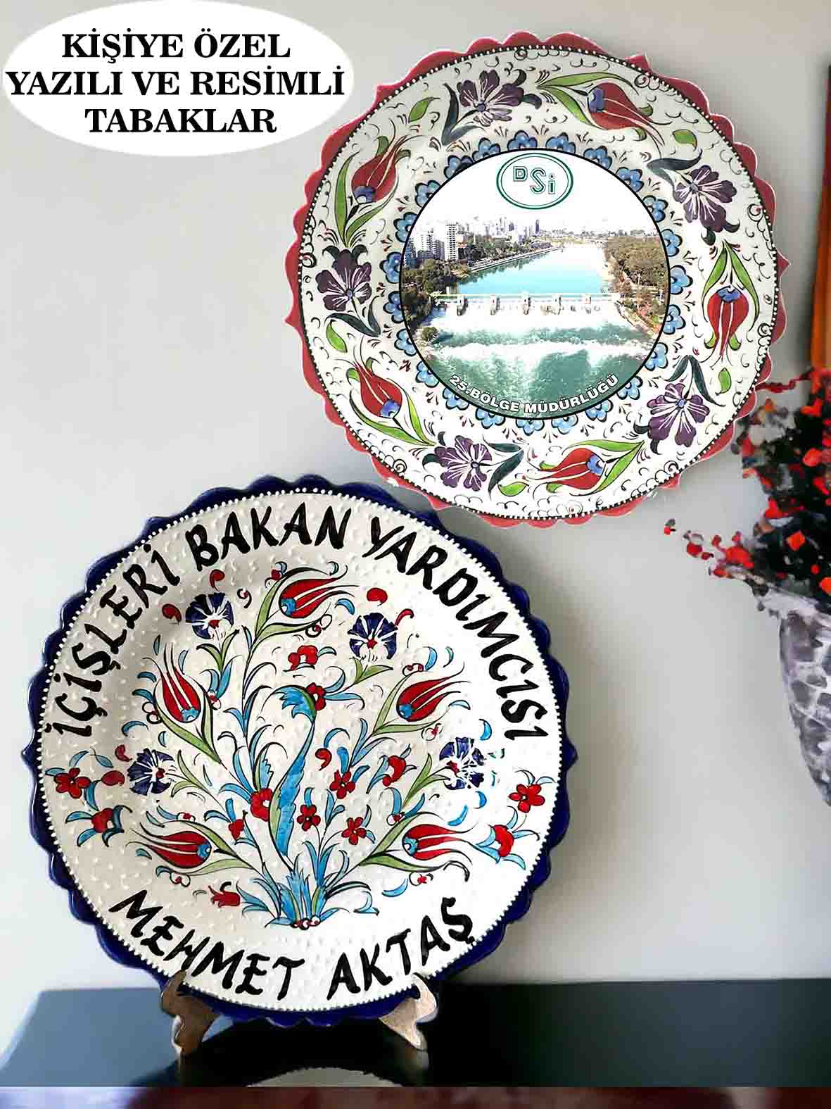 KİŞİYE ÖZEL YAZI RESİM SERAMİK ÇİNİ TABAĞA UYGULANIR